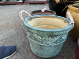 A1 Green patina copper finish handle pot