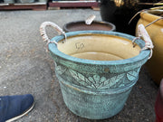 A1 Green patina copper finish handle pot