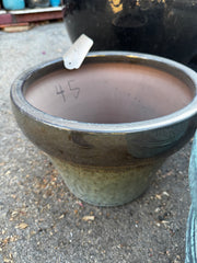 A1 Green Tiger smooth glaze 2 tone dark rim pot