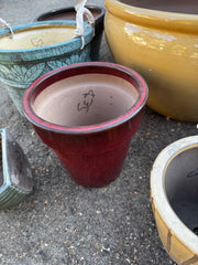 A1 Small Dark Red smooth glaze classic flower pot