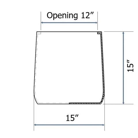 White 15" w x 15" h, slight taper shape FiberStone pot