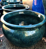 Large Wide Blue-Green Bowl
