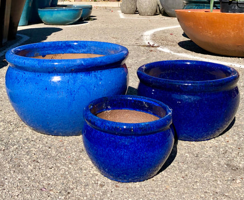 Blue Round Pot